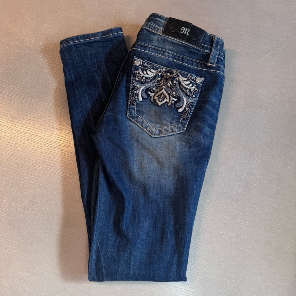 Miss Me Signature Skinny Jeans Floral Embroidered 27 - Picture 6 of 7